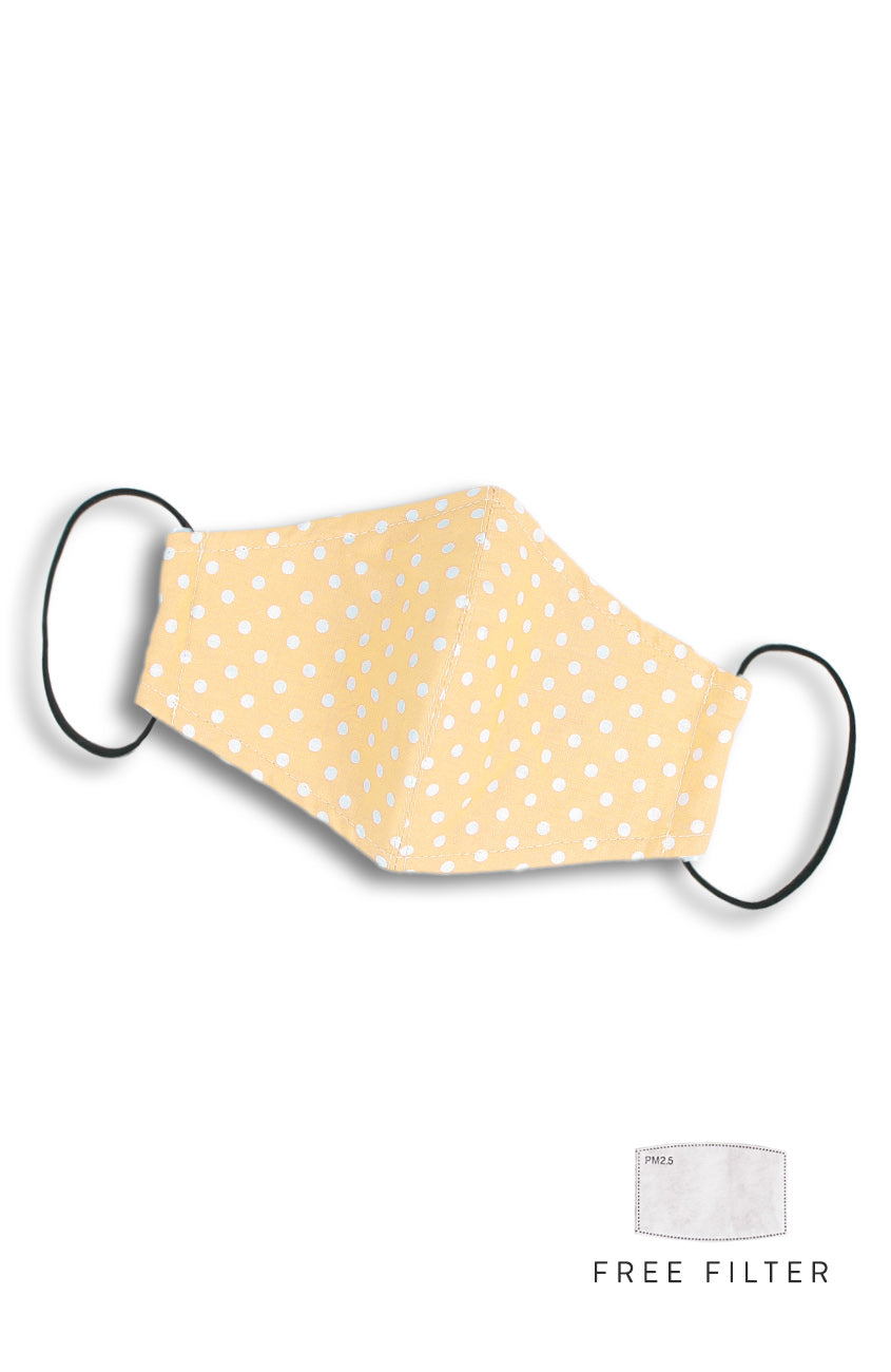 Darling Dots Pure Cotton Face Mask - French Khaki