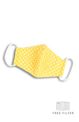 Darling Dots Pure Cotton Face Mask - Honey Yellow