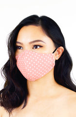Darling Dots Pure Cotton Face Mask - Peach Pink