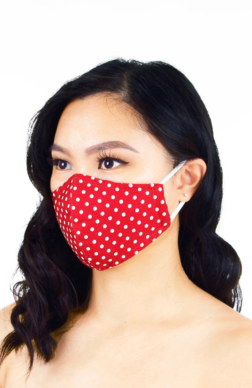 Darling Dots Pure Cotton Face Mask - Red Minnie