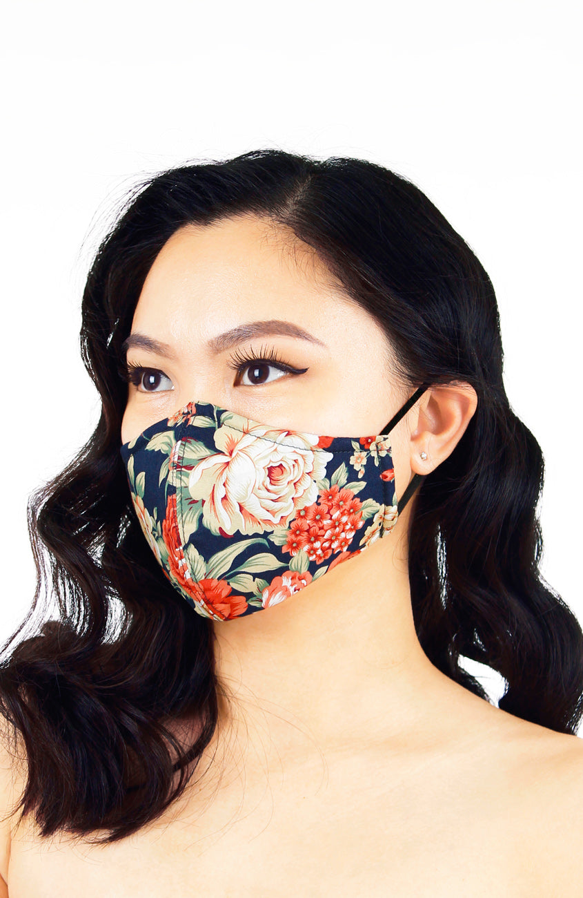 Darling Peonies Pure Cotton Face Mask