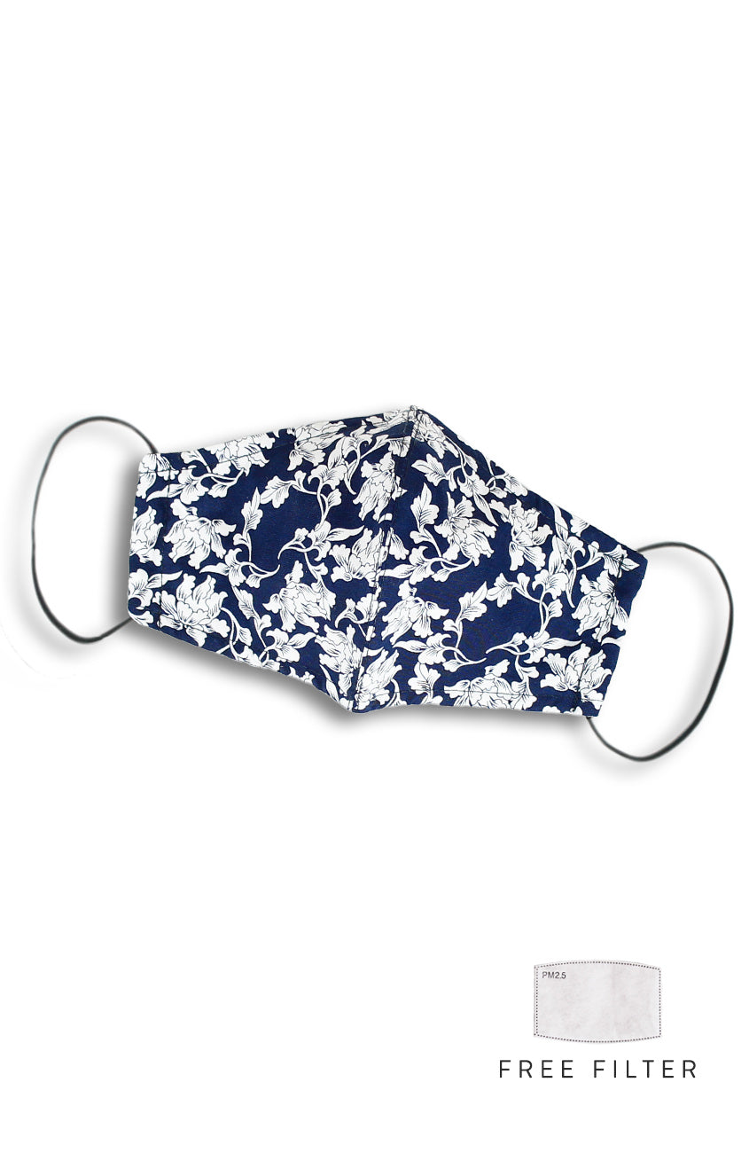 Debonair Duchess Pure Cotton Face Mask - Royal Blue