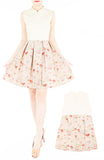 Delicate Rose Artisan Cheongsam Dress - Cream