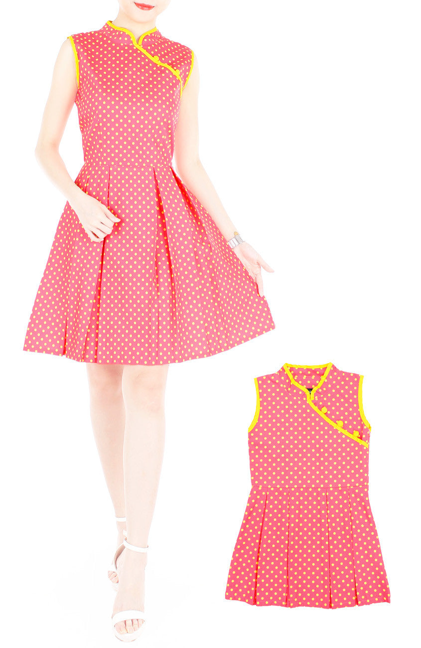 Delightful Dancing Dots Cheongsam Dress