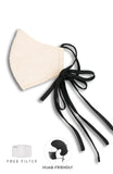 Essential Pure Cotton Face Mask in Head Ties - Seashell