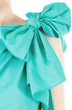 Elegance Bow One-Shouldered Top - Turquoise