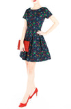 Enchanted Gardens Flare Dress with Short Sleeves