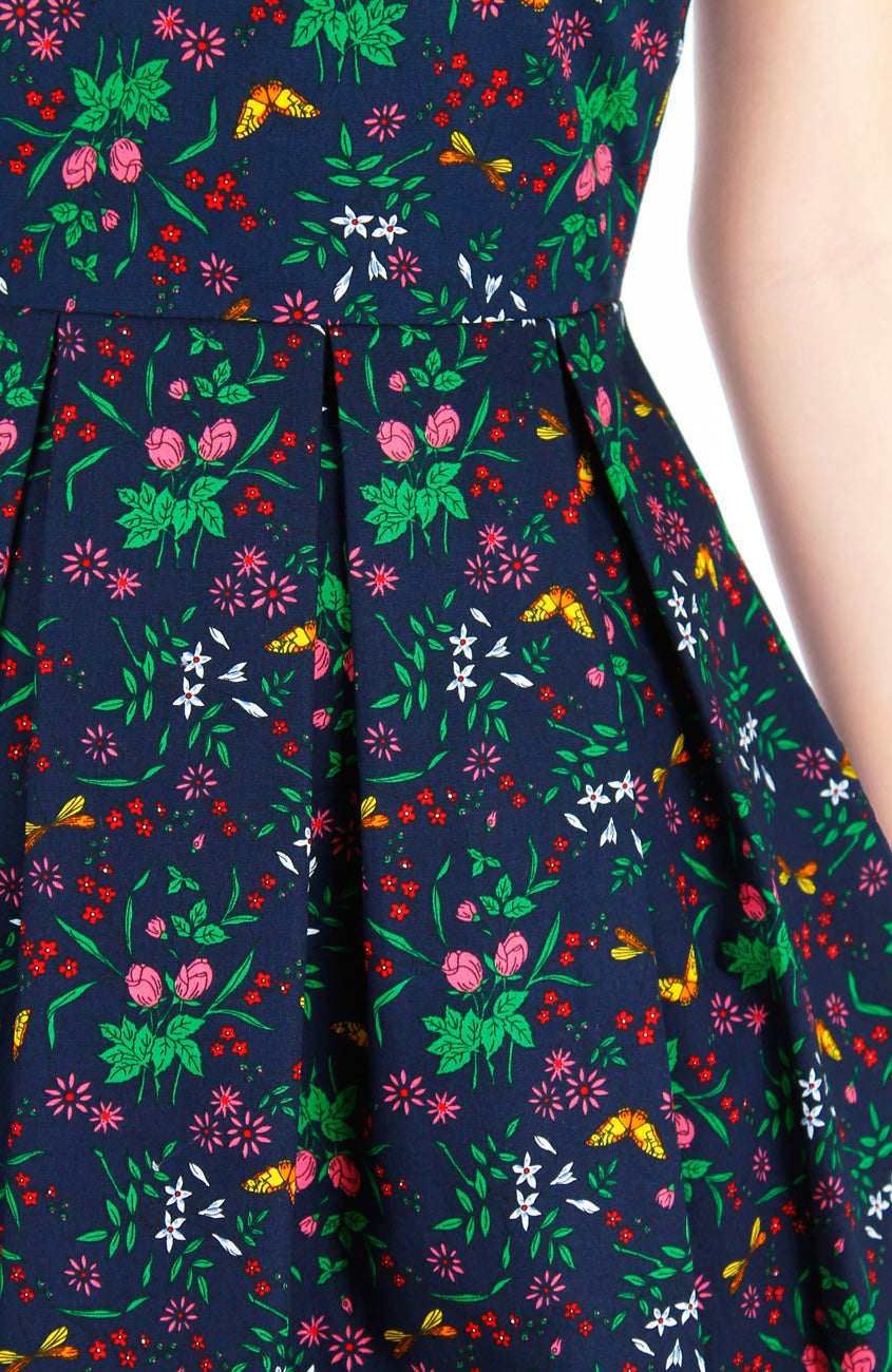 Enchanted Gardens Flare Dress with Short Sleeves