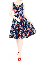 English Rose High Tea Flare Midi Dress
