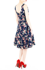 English Rose High Tea Flare Midi Dress