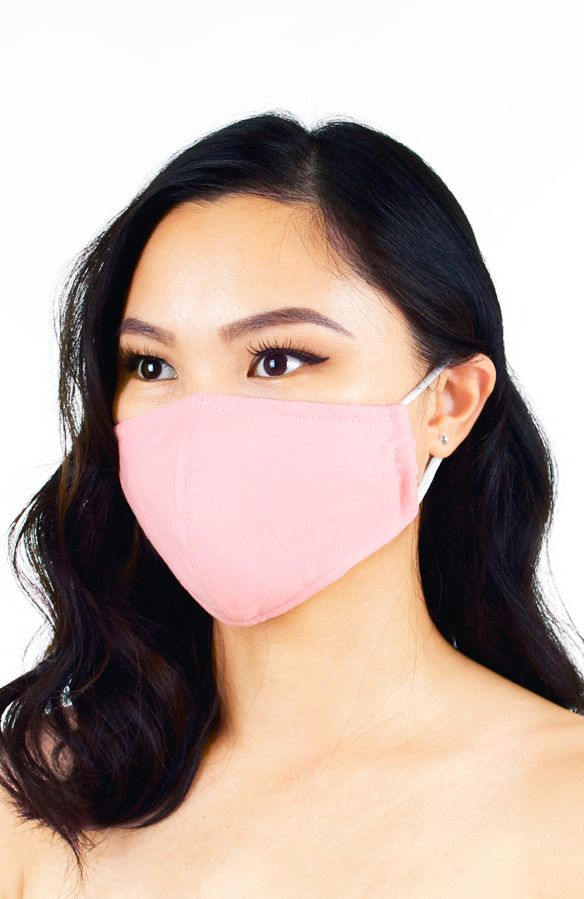 Essential Pure Cotton Face Mask in Peony Pink