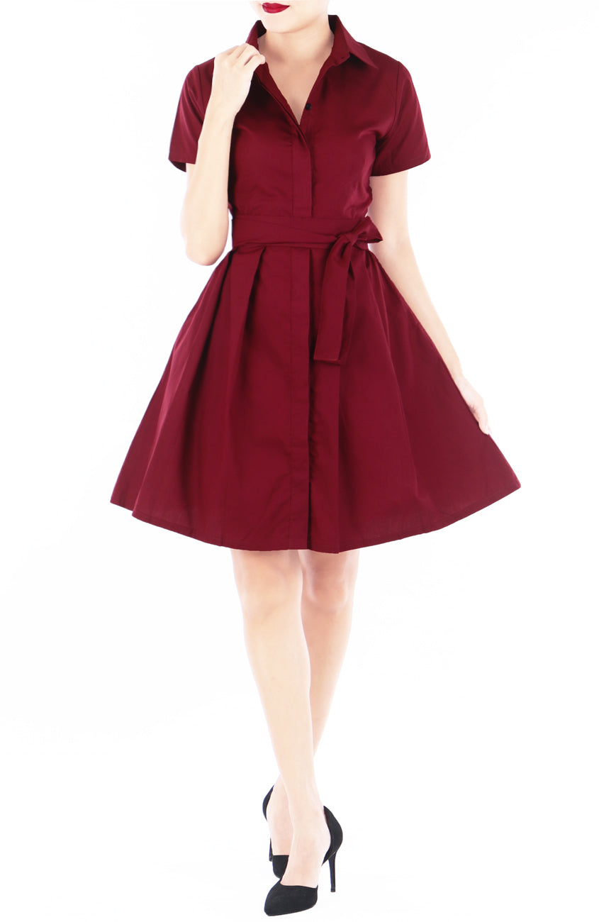 Everlasting Anna Shirtdress in Wine Red