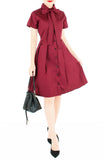 Everlasting Emma Two-way Shirtdress in Wine Red