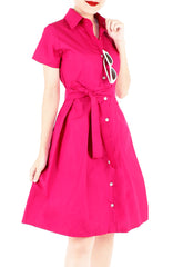 Everlasting Emma Two-way Shirtdress - Hot Pink