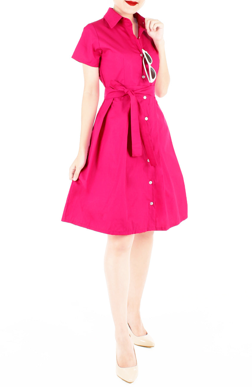Everlasting Emma Two-way Shirtdress - Hot Pink