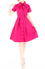Everlasting Emma Two-way Shirtdress - Hot Pink