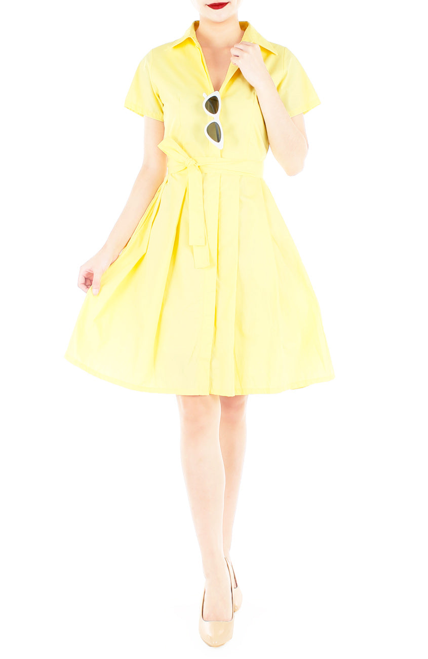 Everlasting Anna Shirtdress in Daffodil Yellow