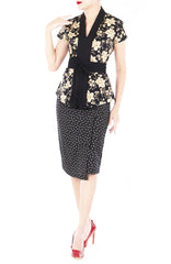 Exotic Gold Orchid Mei Kebaya with Obi Belt