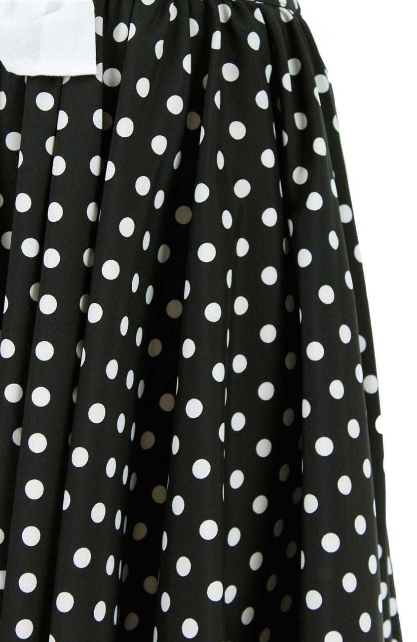 Fabulous Polka 50s Flare Skirt - Black