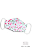 Falling Cherry Blossoms Pure Cotton Face Mask - Sky Blue