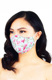 Falling Cherry Blossoms Pure Cotton Face Mask - Sky Blue