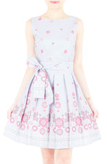 Falling Mandala Petals Two-Way Flare Dress - Lilac