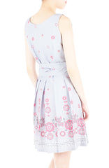 Falling Mandala Petals Two-Way Flare Dress - Lilac