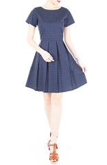 Famously Feminine Ferns Flare Dress with Short Sleeves