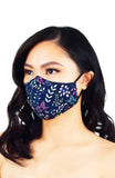 Ferns Illustrated Pure Cotton Face Mask - Midnight Blue