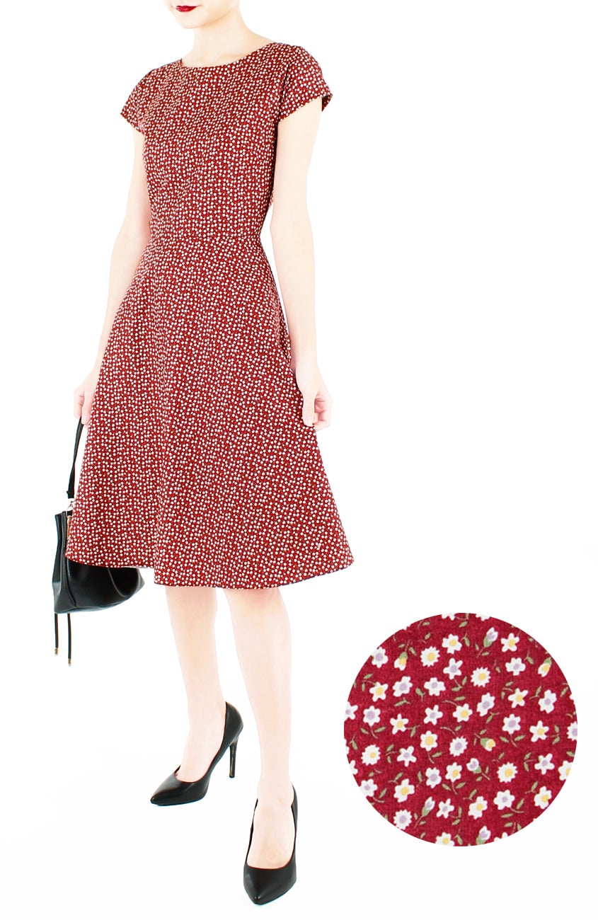 Fine Floral Destination Flare Tea Dress