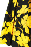 Fleur Freesia Flare Midi Dress - Yellow