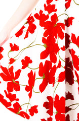Fleur Freesia Flare Midi Dress - Red