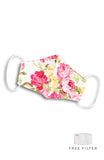 Florescence Roses Pure Cotton Face Mask - Pearl White