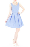 Forever Fanciful Flare Dress with Bow Back - Lavender Blue