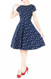 Forget-Me-Not Flare Tea Dress