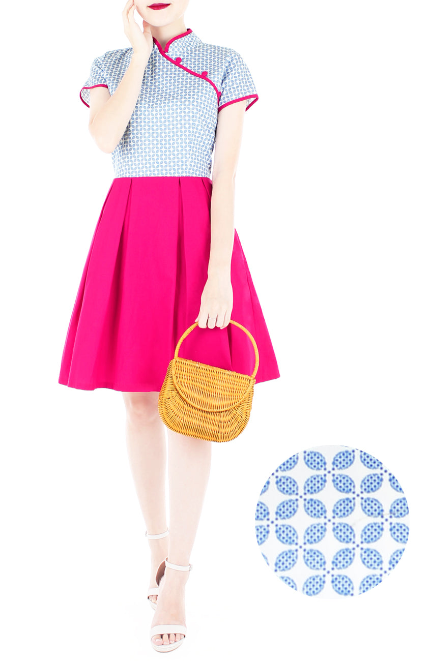 Four Leaf Clover Porcelain Cheongsam Dress