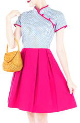 Four Leaf Clover Porcelain Cheongsam Dress