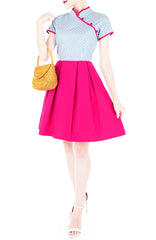 Four Leaf Clover Porcelain Cheongsam Dress