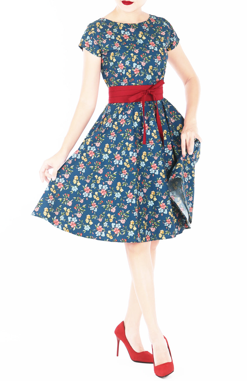 Free-spirited Florals Flare Tea Dress
