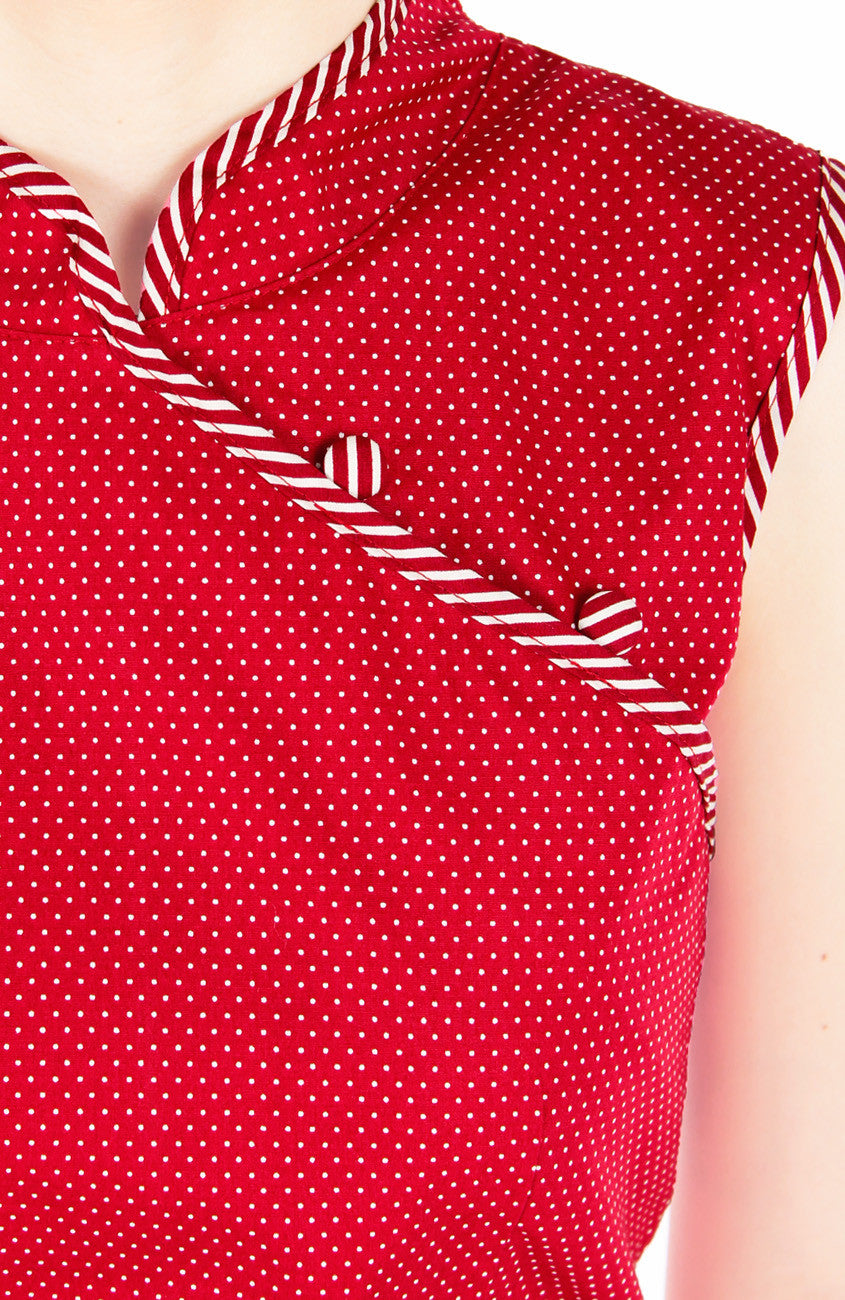 Hatsumi Dots & Stripes Cheongsam Dress