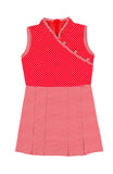 Fujisan Dots & Stripes Cheongsam Dress - Red