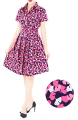 Glamourous Gingko Leaf Anna Shirtdress - Pink