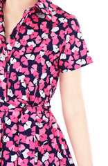 Glamourous Gingko Leaf Anna Shirtdress - Pink