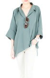 Got the World on a Swing Blouse - Sage Green