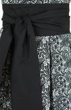 Grace and Lace Flare Dress with Obi Belt - Black
