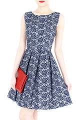 Graceful Chantilly Lace Flare Dress