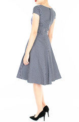 Graceful Gingham Flare Tea Dress