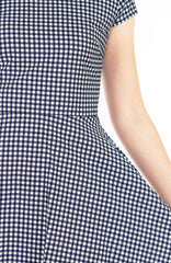 Graceful Gingham Flare Tea Dress