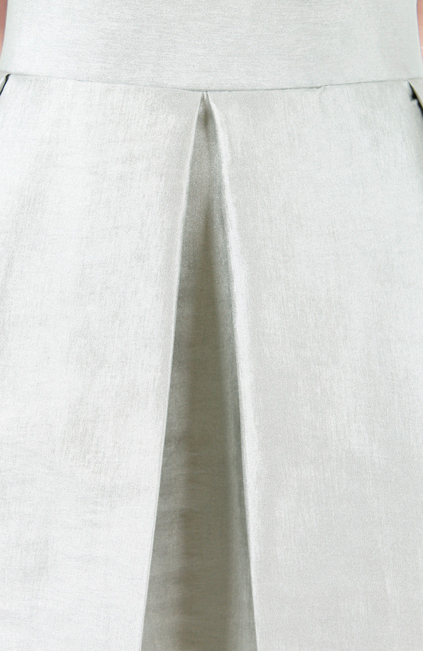 Great Grandeur Satin Skirt - Silver