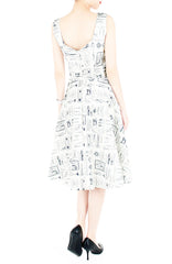 Heritage Parisian Tailleur Flare Midi Dress - White